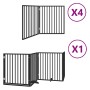 Puerta de perros plegable 12 paneles madera álamo negra 960 cm