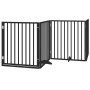 Puerta de perros plegable 12 paneles madera álamo negra 960 cm