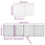 Puerta de perros plegable 12 paneles madera álamo negra 960 cm