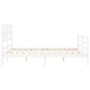 Weißer Massivholzbettrahmen mit Kopfteil 160x200 cm von vidaXL, Betten und Lattenroste - Ref: Foro24-3194452, Preis: 148,08 €...