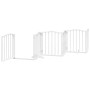 Puerta para perros plegable 9 paneles madera álamo blanca 450cm