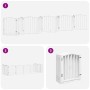 Puerta para perros plegable 9 paneles madera álamo blanca 450cm
