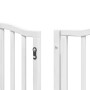 Puerta para perros plegable 9 paneles madera álamo blanca 450cm