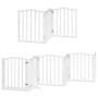 Puerta de perros plegable 12 paneles madera álamo blanca 600 cm