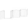Puerta de perros plegable 12 paneles madera álamo blanca 600 cm