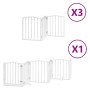 Puerta de perros plegable 15 paneles madera álamo blanca 750 cm