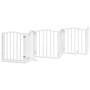 Puerta de perros plegable 15 paneles madera álamo blanca 750 cm