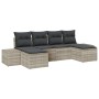 Conjunto de sofá de jardín con cojín 6 pcs Gris claro Poliratán