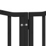 Puerta de perros plegable 15 paneles madera álamo negra 750 cm