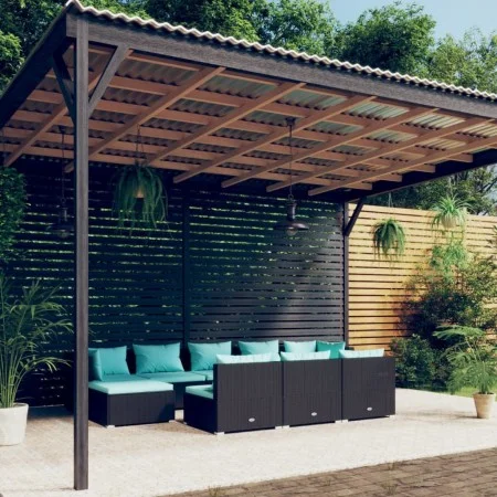 Gartenmöbel-Set 10 Stück schwarze synthetische Rattankissen von vidaXL, Gartensets - Ref: Foro24-3102017, Preis: 988,32 €, Ra...