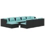 Garden furniture set 10 pieces black synthetic rattan cushions by vidaXL, Garden sets - Ref: Foro24-3102017, Price: 1,00 €, D...