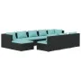Gartenmöbel-Set 10 Stück schwarze synthetische Rattankissen von vidaXL, Gartensets - Ref: Foro24-3102017, Preis: 988,32 €, Ra...