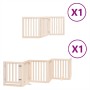 Puerta para perros plegable 9 paneles madera de álamo 450 cm