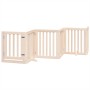 Puerta para perros plegable 9 paneles madera de álamo 450 cm