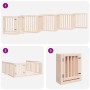Puerta para perros plegable 9 paneles madera de álamo 450 cm