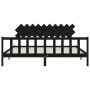 Bed frame with black solid wood headboard 200x200 cm by vidaXL, Beds and slatted bases - Ref: Foro24-3193490, Price: 210,27 €...