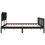 Bed frame with black solid wood headboard 200x200 cm by vidaXL, Beds and slatted bases - Ref: Foro24-3193490, Price: 210,27 €...