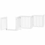 Puerta para perros plegable 9 paneles madera álamo blanca 450cm