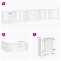 Puerta para perros plegable 9 paneles madera álamo blanca 450cm