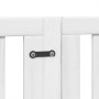 Puerta para perros plegable 9 paneles madera álamo blanca 450cm