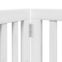 Puerta para perros plegable 9 paneles madera álamo blanca 450cm