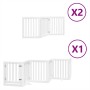 Puerta de perros plegable 12 paneles madera álamo blanca 600 cm