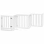 Puerta de perros plegable 12 paneles madera álamo blanca 600 cm
