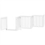 Puerta de perros plegable 12 paneles madera álamo blanca 600 cm