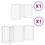 Puerta para perros plegable 9 paneles madera álamo blanca 450cm