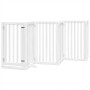 Puerta para perros plegable 9 paneles madera álamo blanca 450cm