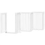Puerta para perros plegable 9 paneles madera álamo blanca 450cm