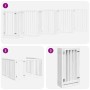 Puerta para perros plegable 9 paneles madera álamo blanca 450cm