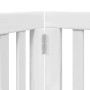 Puerta para perros plegable 9 paneles madera álamo blanca 450cm