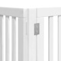 Puerta para perros plegable 9 paneles madera álamo blanca 450cm