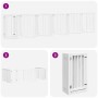 Puerta de perros plegable 12 paneles madera álamo blanca 600 cm