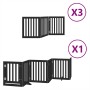 Puerta de perros plegable 15 paneles madera álamo negra 750 cm