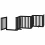 Puerta de perros plegable 15 paneles madera álamo negra 750 cm