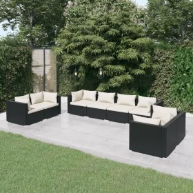 8-piece garden furniture set and black synthetic rattan cushions by vidaXL, Garden sets - Ref: Foro24-3102279, Price: 905,85 ...