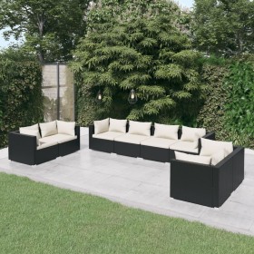 8-teiliges Gartenmöbel-Set und schwarze synthetische Rattankissen von vidaXL, Gartensets - Ref: Foro24-3102279, Preis: 952,81...