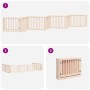 Puerta para perros plegable 8 paneles madera de álamo 640 cm