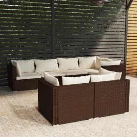 7-piece garden furniture set and brown synthetic rattan cushions by vidaXL, Garden sets - Ref: Foro24-3102474, Price: 635,40 ...