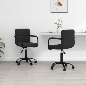 Sillas de comedor giratorias 2 uds terciopelo negro Sillas de comedor giratorias 2 uds terciopelo negro