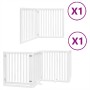 Puerta de perros plegable 6 paneles madera álamo blanca 480 cm