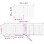 Puerta de perros plegable 6 paneles madera álamo blanca 480 cm