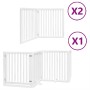Puerta de perros plegable 8 paneles madera álamo blanca 640 cm