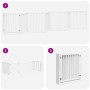 Puerta de perros plegable 8 paneles madera álamo blanca 640 cm