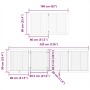 Puerta de perros plegable 8 paneles madera álamo blanca 640 cm