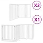Puerta de perros plegable 10 paneles madera álamo blanca 800 cm