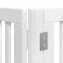 Puerta de perros plegable 12 paneles madera álamo blanca 960 cm