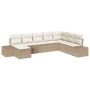 Conjunto de sofá de jardín 8 pcs Beige 319 x 209 x 85 cm